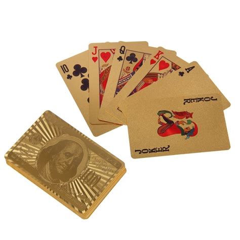 54pcs Metal Playing Cards Washable Gold Foil Playing Card Toys