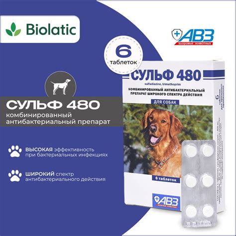 Сульф 480 таблетки для животных блистер, 6 шт. - купить с доставкой по ...