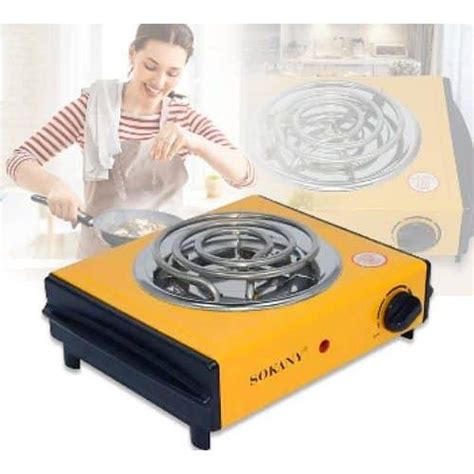 Sokany Single Portable Electric Stove High Quality Hot Plate Electric Cooking Yellow