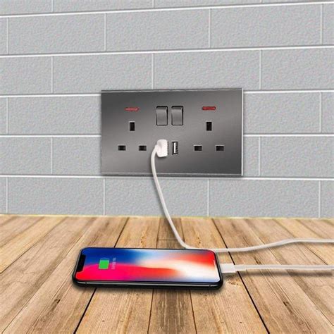 Cnbingo Double Switched Power Socket With Usb Charging Ports