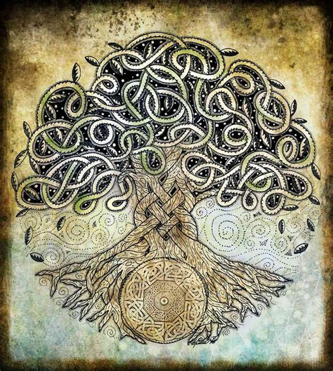 Иггдрасиль (Yggdrasil) - мировое древо. | Тату сакральная геометрия ...