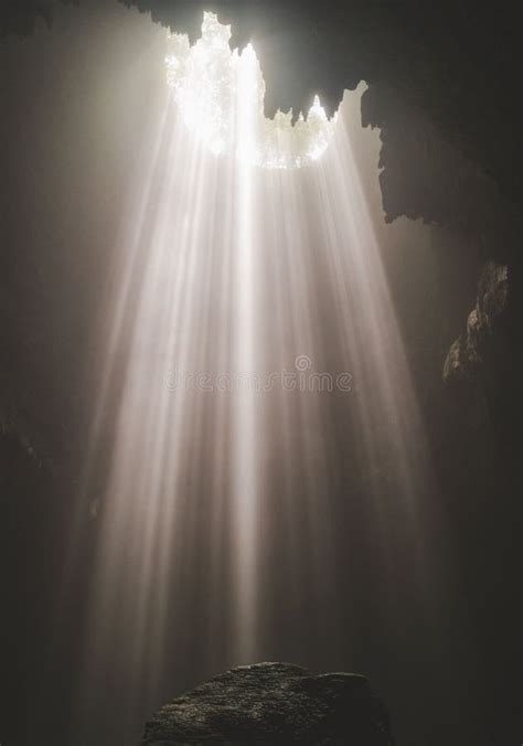 Vertical Of The Jomblang Cave In Indonesia Stock Photo Image Of