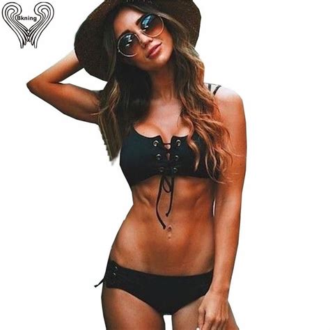 2020 Lace Up Bikini Set Push Up Swimwear Swimsuit Women Beach Biquini Pareo Bath 2019 Women