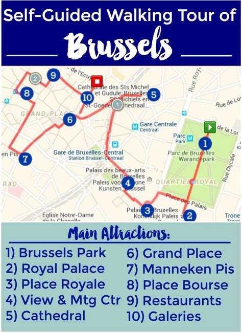 Brussels Attractions Map | FREE PDF Tourist City Tours Map Brussels 2025