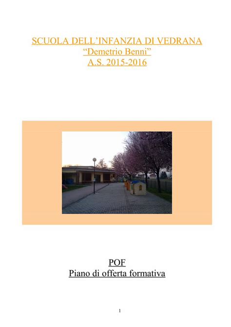 Pdf Scuola Dellinfanzia Di Vedrana Icbudrio It La Scuola Dell