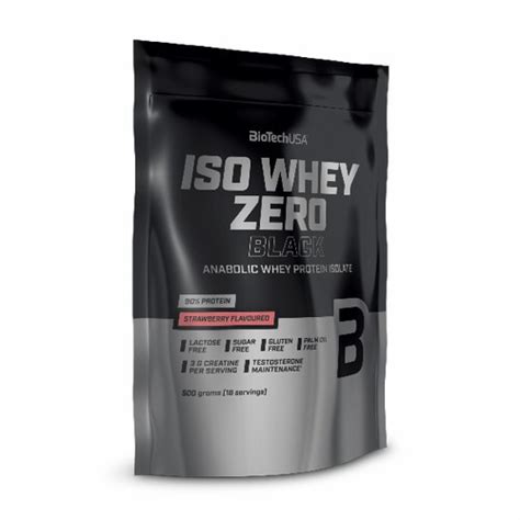 Lot de 10 sacs de protéines Biotech USA iso whey zero Fraise 500g