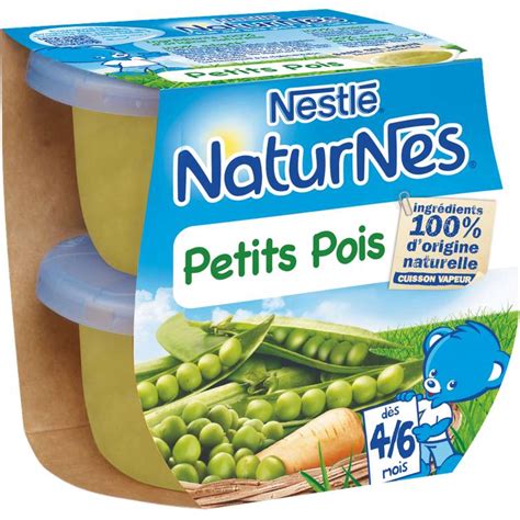 Petits pois dès 4 6 mois Naturnes Nestlé 2 x 130 g La Belle Vie