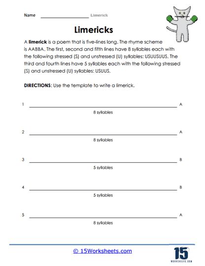 Limerick Worksheets - 15 Worksheets.com