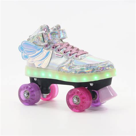 Semi Soft Laser Material Led Quad Roller Skate For Outdoor And Indoor
