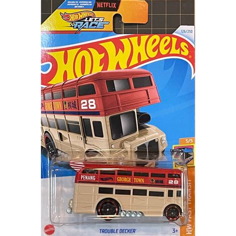 風火輪 Hot Wheels 24F 24G NETFLIX 影集 檳城 雙層巴士 TROUBLE DECKER 蝦皮購物