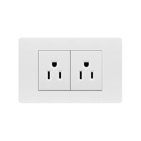 American Standard Wall Electrical Outlet Double 3 Pole Plug Power
