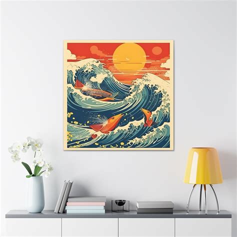 Colorful Japanese Seascape Art Japanese Wall Art Gallery - Etsy