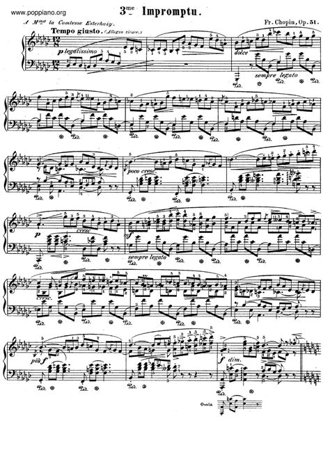 Chopin Impromptu No 3 In G Flat Major Op 51 Sheet Music Pdf Free