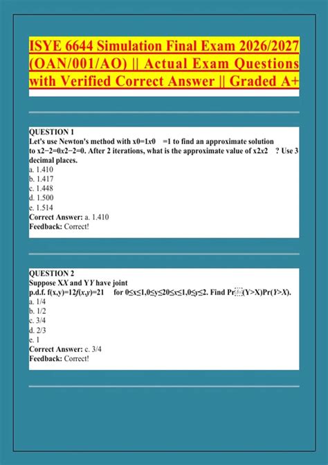 Isye 6644 Final Exam
