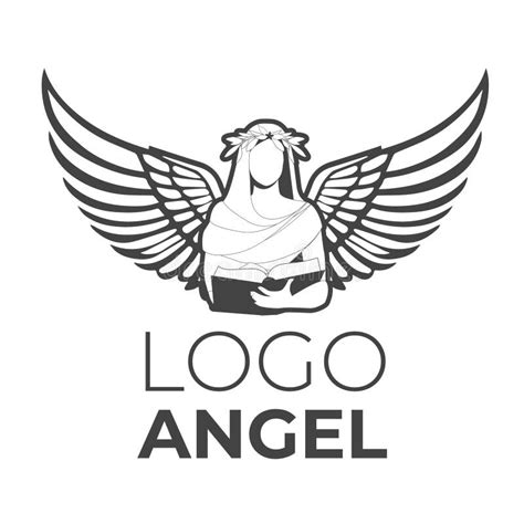 Stylized Icon Image Of Angel With Big Wings Holding A Book Symbol