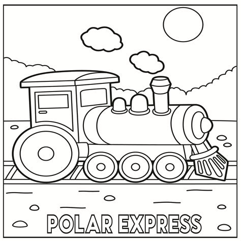 Polar Express Coloring Page - Polar Express Locomotive Train Coloring ...