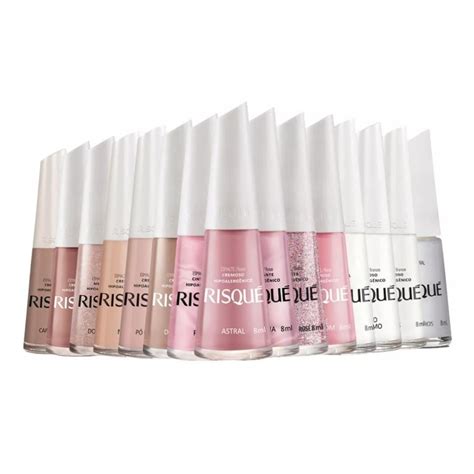 Kit Esmaltes De Unha Risque Cores Mais Vendidas Nude Rosa E Branquinhos Manicure Atacado