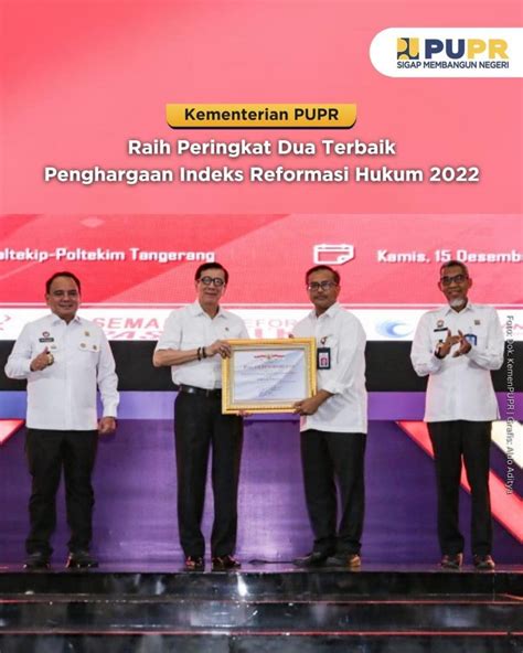 Kementerian Pupr Raih Peringkat Dua Terbaik Penghargaan Indeks