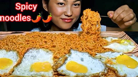 Eating Spicy 3 Packets 2x Current Noodle With Sunny Side Up Eggs