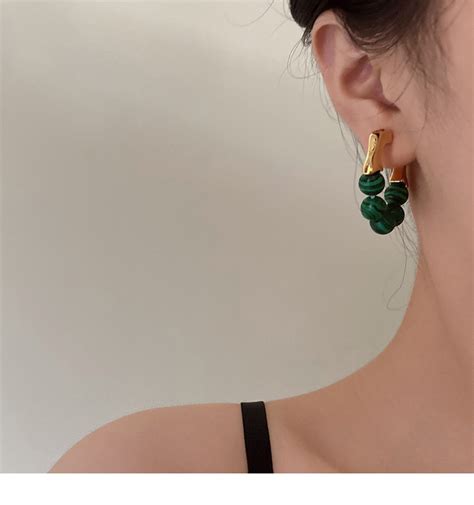 Французские Ретро зеленые дизайнерские крутые стильные серьги, модные ...