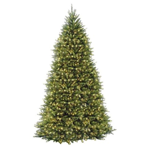 National Tree Company 10 ft. Pre-Lit Dunhill Fir Hinged Artificial Christmas Tree with Clear ...