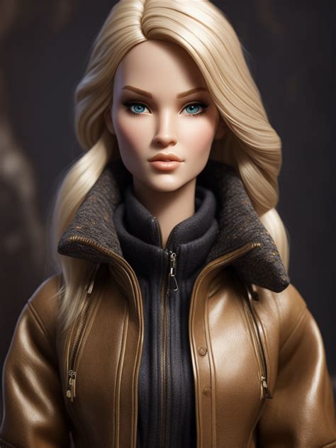 Premium Free Ai Images Photo Realistic Blonde Barbie Doll With Two Side Pigtail In Jacket