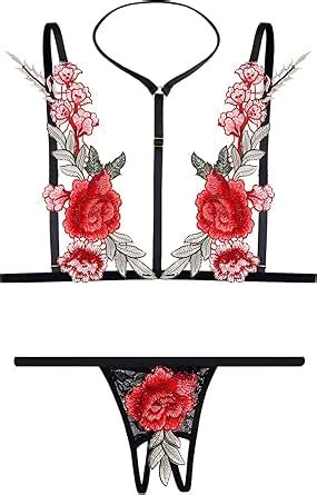 Amazon EASYLONGJEE Sexy Lingerie Set For Women Flower Cute Piece Exotic Lingerie Bra And