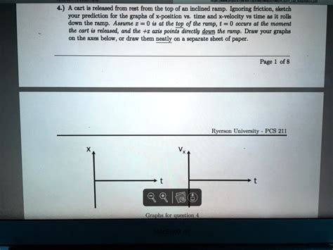 Solved A Cart Is Released From Rest From The Top Of An Inclined Ramp