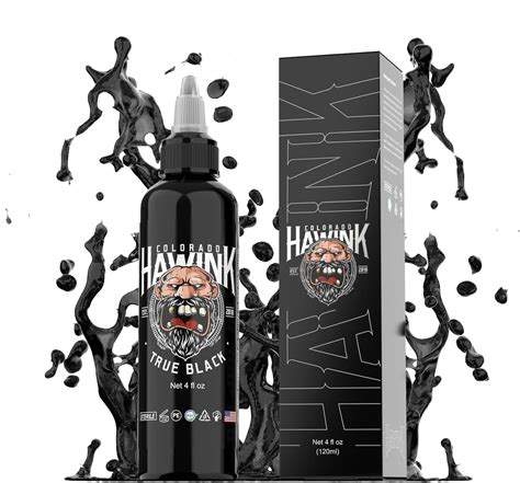 HAWINK Black Tattoo Ink 4oz 120ml Vegan Friendly USA Standard Pigment