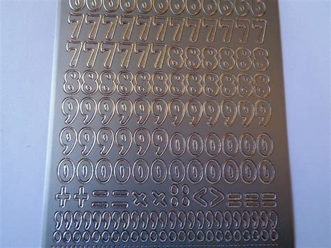 Chunky Numbers Peel Off Stickers Silver Downland Crafts