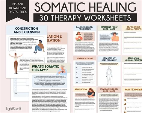 Somatic Healing Workbook Somatic Therapy Worksheets Inner Healing