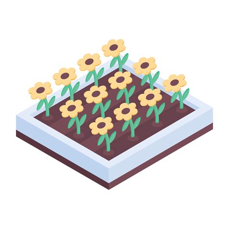 An isometric icon of sunflower field 28789667 Vector Art at Vecteezy