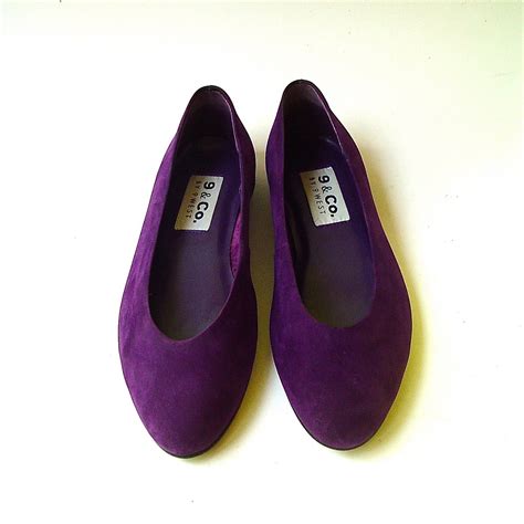 80s Vintage Purple Suede Ballet Flats By Skinnyandbernie On Etsy