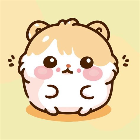 cute hamster illustration hamster kawaii chibi vector drawing style