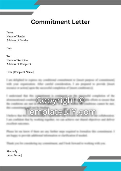 Conditional Commitment Letter Sample With Examples Word
