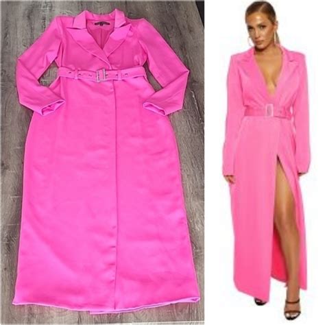 Naked Wardrobe Dresses Rare Naked Wardrobe Hot Pink Barbiecore Belted Blazer Dress Trench