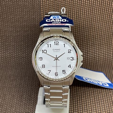 Casio Mtp A B White Dial Stainless Steel Analog Men Watch Shopee