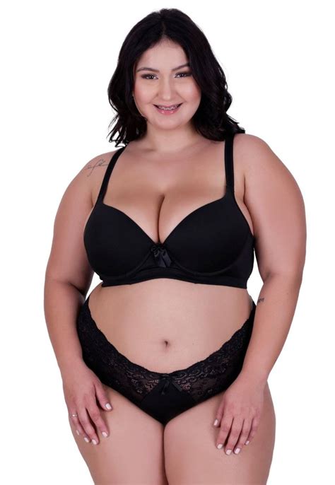 Conjunto De Lingerie Plus Size Suti E Calcinha Cintura Alta De Renda Preto Compre Agora