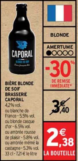 Promo Bi Re Blonde De Soif Brasserie Caporal Chez Intermarch Icatalogue Fr