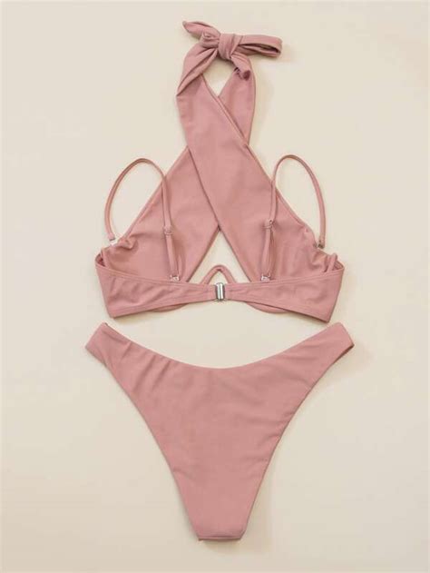 Bikini Rosa Palo Cruzado Bienvenidos A Sunflower