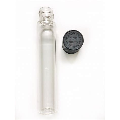 Glass Vial With Black Child Resistant Cap 200 Per Pack Hemp Buyer