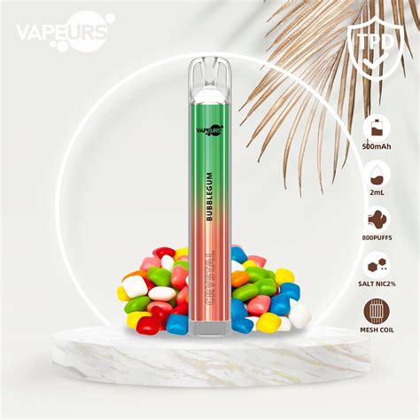 Hot Sell Vapeurs Wild 800 Puffs Disposable Vape Crystal Bar Disposable