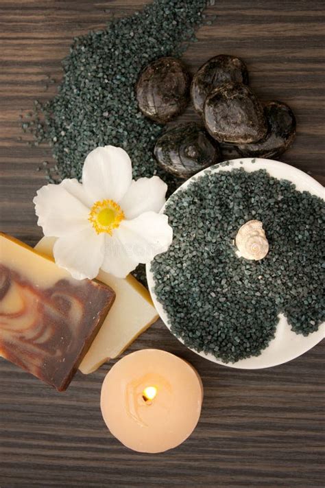 Spa Setting With Hot Rocks Picture Image