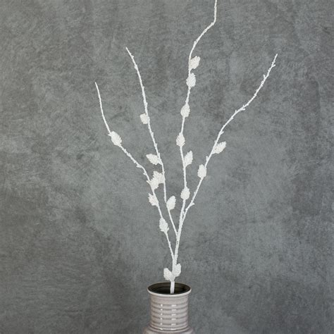 White Artificial Pussy Willow Spray Easter And Spring Holiday Crafts Factory Direct Craft