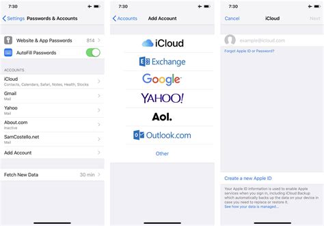 how to add email account to iphone
