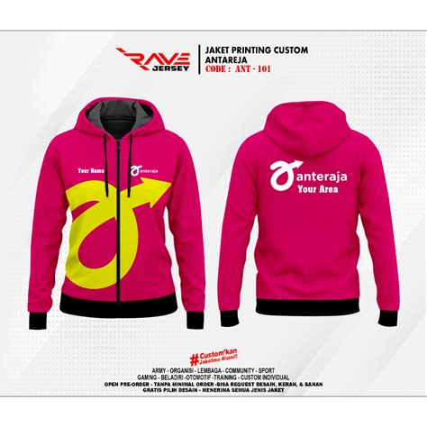 Jual Jaket Kurir Anteraja Full Printing Sublim Custom Desain Suka Suka