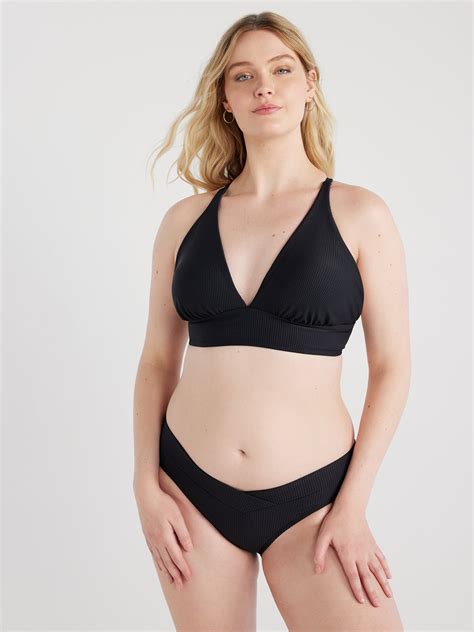 Time And Tru Women S And Women S Plus Plunge Tie Back Bikini Top Sizes Xs X Walmart