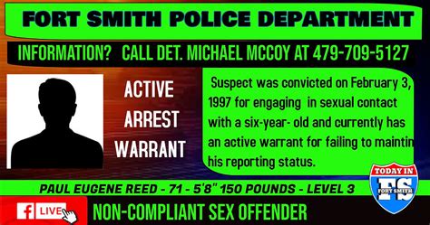 Fort Smith Non Compliant Sex Offenders Paul Eugene Reed