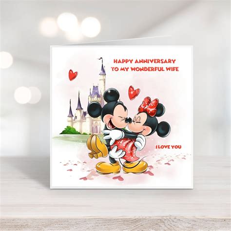 Personalised Disney Anniversary Card Mickey & Minnie Mouse Love Husband ...