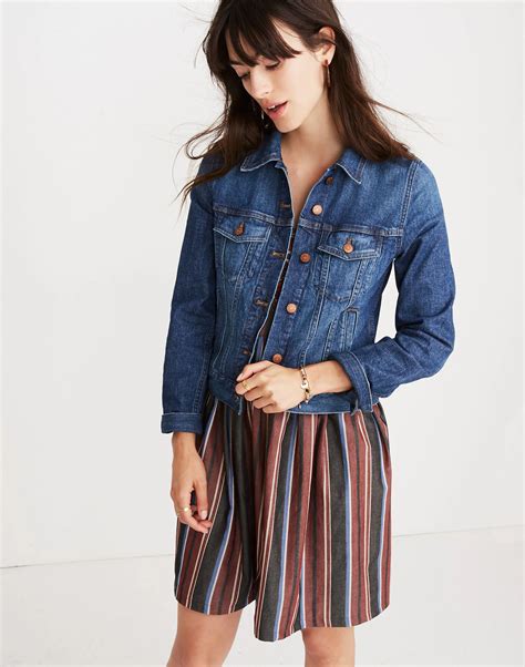 womens shrunken stretch jean jacket eco edition madewell